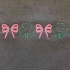 St. Patrick’s Day Embroidered Shamrock Bows Graphic Tee