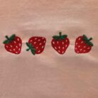 100% Cotton Embroidered Strawberries Graphic Tee