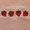100% Cotton Embroidered Strawberries Graphic Tee