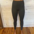 Brushed Microfiber Wide Waistband Full Length Leggings with V-Back Scrunch