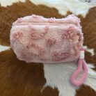 Fleece Heart Sweet Zipper Cosmetic Bag