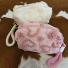 Fleece Heart Sweet Zipper Cosmetic Bag