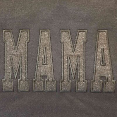 Mama Embroidered Glitter Crewneck Graphic Sweatshirt