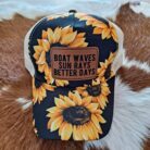 Boat Waves Sun Rays Better Days Ladies Patch Hats