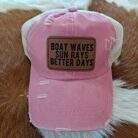 Boat Waves Sun Rays Better Days Ladies Patch Hats