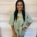 Cheetah Print Washed Cotton Jersey Top