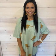 Cheetah Print Washed Cotton Jersey Top