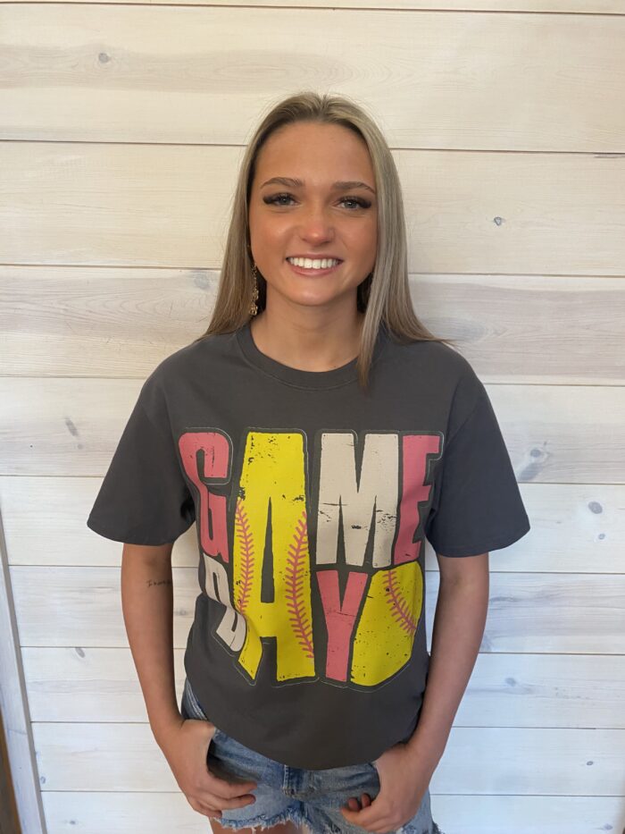 100% Cotton Game Day Stacked Softball Graphic Tee