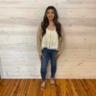 Popcorn Button Down Sweater Cropped Cardigan