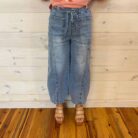 Izzy-Large Patch Pocket Drawstring Paperbag Waist Barrel Jeans