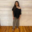 Leopard Frayed Edge Wide Leg High Waist Jeans