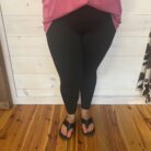 Brushed Microfiber Wide Waistband Full Length Leggings with V-Back Scrunch