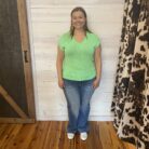 Color Block Loose Fit V Neck Knitted Top