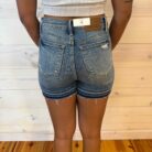 Betty-Mid Rise Tummy Control Vintage Wash Release Hem Shorts