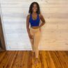 Brushed Microfiber Wide Waistband Full Length Leggings with V-Back Scrunch