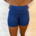 Brushed Microfiber Wide Waistband Biker Shorts