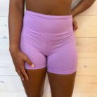 Brushed Microfiber Wide Waistband Biker Shorts