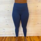 Brushed Microfiber Wide Waistband Full Length Leggings with V-Back Scrunch