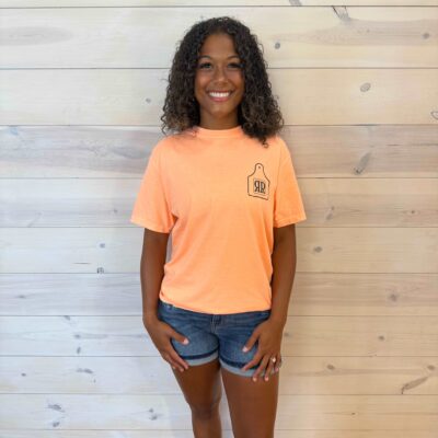 Rustic Rebel Black "RR" Cow Tag Logo Graphic Tee