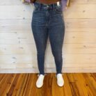 Bobbie-High Waisted Skinny Destroyed with Shark Bit Hem