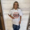 100% Cotton Game Day Vintage Retro Lips Graphic Tee