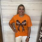 Coquette Football Bow 100% Cotton Graphic Tee