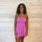 Double Layered Strapless Tube Top Romper with Pockets