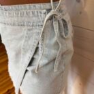100% Cotton Washed Denim Bow Lace Motif Laser Cut Embo Detail Skort
