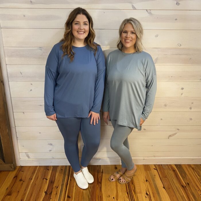 Brushed DTY Long Sleeve Round Neck Microfiber High Low Hem Loungewear Set Brushed DTY Long Sleeve Round Neck Microfiber High Low Hem Loungewear Set