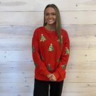 Sequin Christmas Tree Graphic Drop Shoulder Sweatshirt