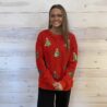 Sequin Christmas Tree Graphic Drop Shoulder Sweatshirt