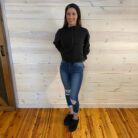 Alyssa-Mid Rise Distressed Cuffed Hem Skinny Denim