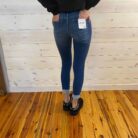 Alyssa-Mid Rise Distressed Cuffed Hem Skinny Denim