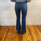 Kathy-High Waisted Contrast Wash Destroy Flare