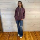 Kathy-High Waisted Contrast Wash Destroy Flare