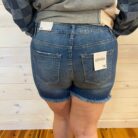 Dawny-Mid Rise Raw Frayed Hem Denim Shorts