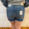 Dawny-Mid Rise Raw Frayed Hem Denim Shorts
