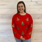 Sequin Christmas Tree Graphic Drop Shoulder Sweatshirt