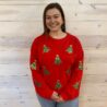 Sequin Christmas Tree Graphic Drop Shoulder Sweatshirt