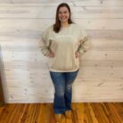 Kathy-High Waisted Contrast Wash Destroy Flare