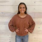 Two Tone Otto Ribbed Oversized Comfy Knit Top