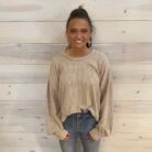 Two Tone Otto Ribbed Oversized Comfy Knit Top