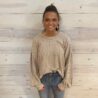Two Tone Otto Ribbed Oversized Comfy Knit Top