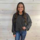 Two Tone Otto Ribbed Oversized Comfy Knit Top