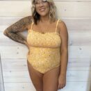 Smocked Bust Printed One-Piece Swimwear