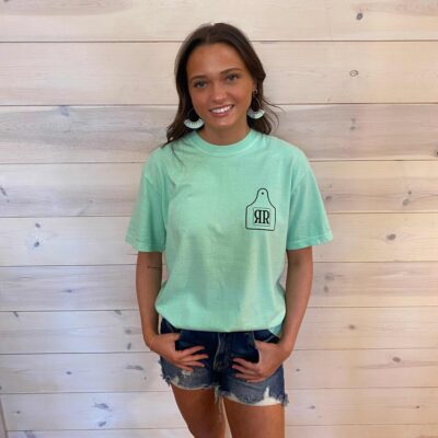 Rustic Rebel Black "RR" Cow Tag Logo Graphic Tee