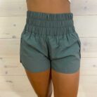 Windbreaker Smocked Waistband Running Shorts with Mesh Waist Pocket