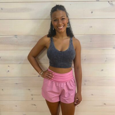 High Waisted Band Fold-Over Runnings Shorts