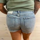 Dakota-High Rise Patched Shorts with Cuffed Hem