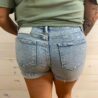 Dakota-High Rise Patched Shorts with Cuffed Hem